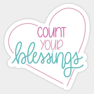 Count Your Blessings Heart Sticker